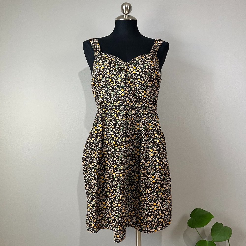 Liberty Cacharel brown floral cotton vintage mini dress